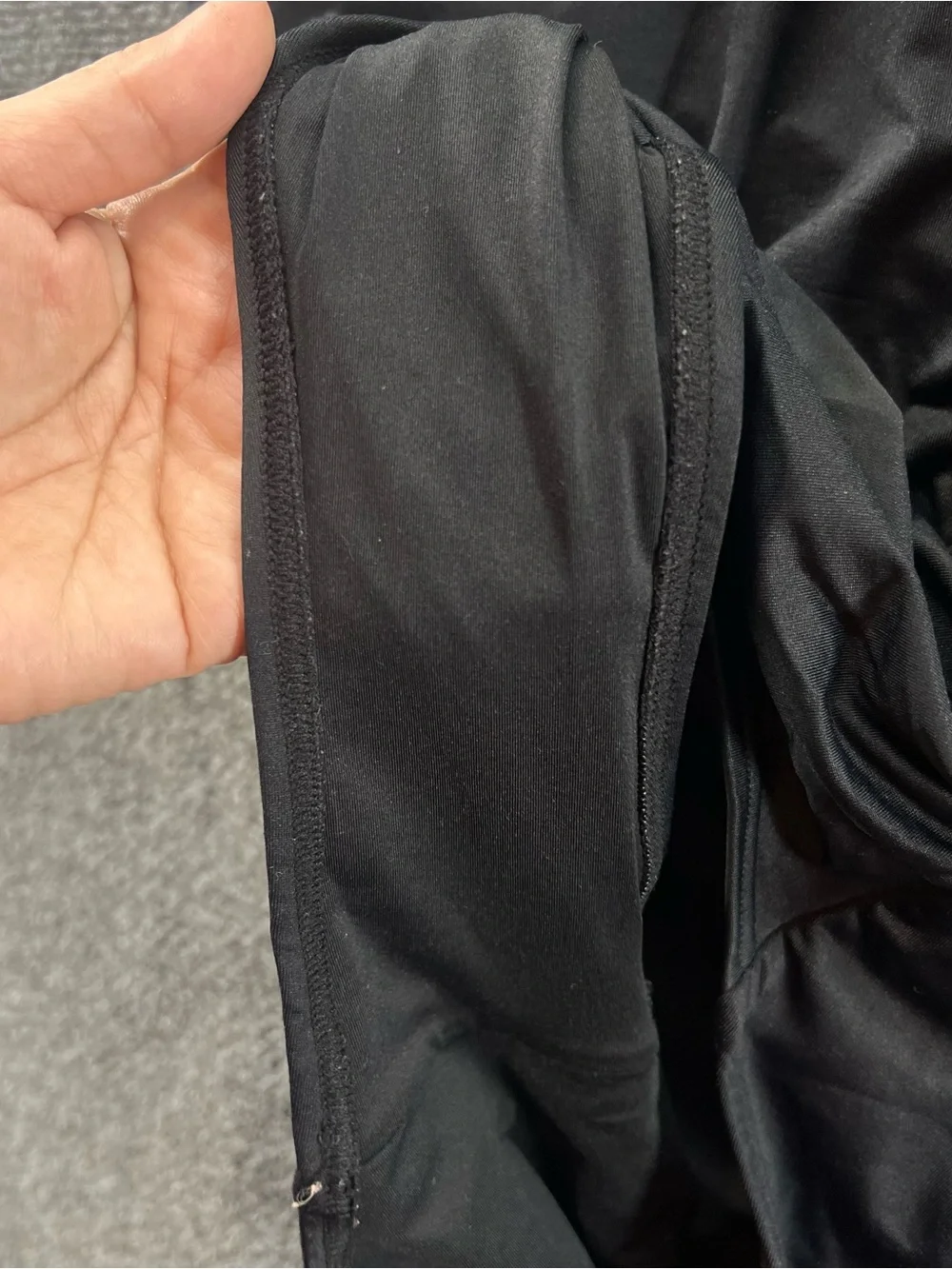DKNY Black One Piece Swimsuit Size 14 Halter Tie Back Ruched V-Neck Swimwear - Picture 3 of 7